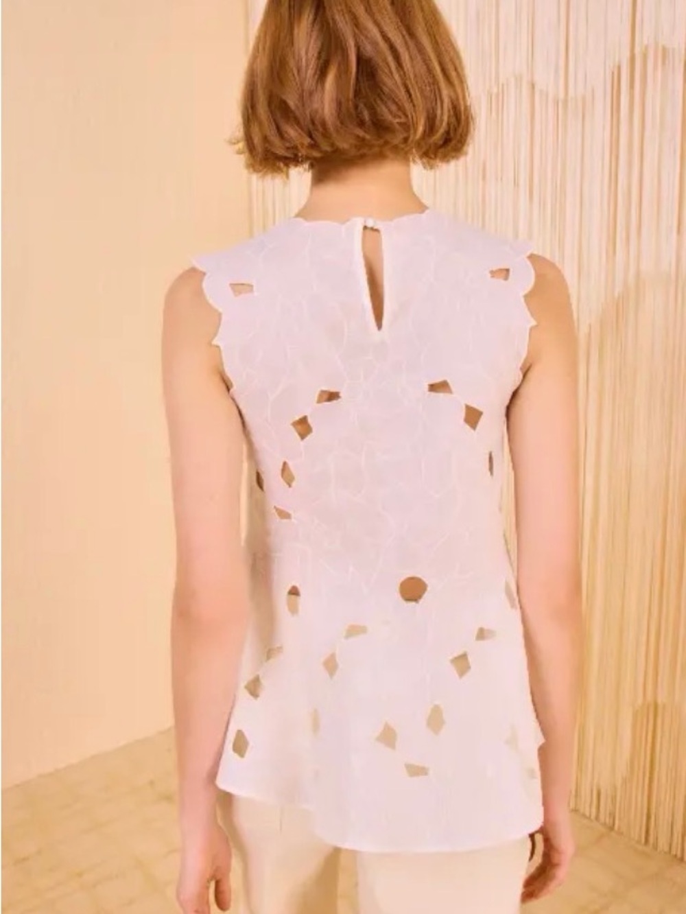 Ulla Johnson White Floral Eyelet Peplum Camisole - Picture 2 of 6